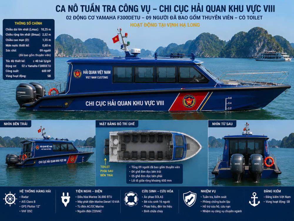 Quy trình đóng mới cano tuần tra công vụ cho Chi cục Hải quan khu vực VIII