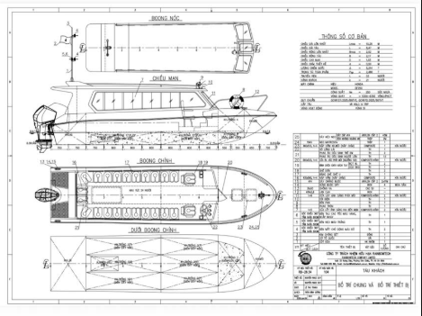 Quy trình thực hiện bản vẽ kỹ thuật thiết kế toàn bộ một chiếc ca nô chuyên nghiệp