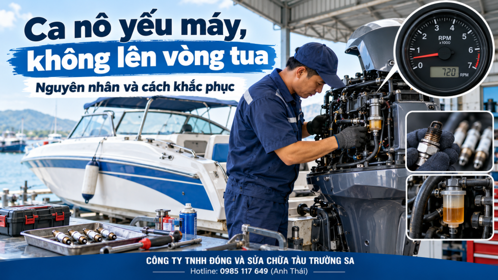 Sửa chữa ca nô bị yếu máy, không lên vòng tua – nguyên nhân và cách khắc phục